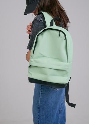 Женский городской рюкзак универсальный спортивный для путешествий city mini в экокожи, бирюзовый цвет4 фото