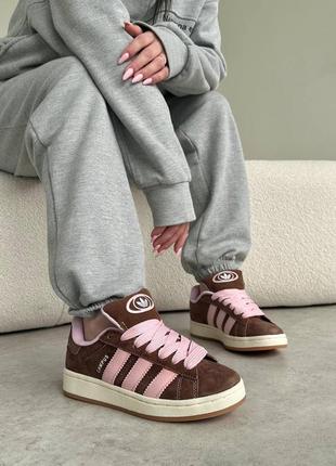 Кроссовки женские adidas campus brown pink