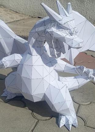 Paperkhan конструктор із картону дракон покемон чорницярд papercraft 3d фігура розвивальний набір антистрес