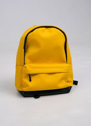 Жіночий рюкзак міський універсальний спортивний для подорожей city mini в екошкірі, жовтий колір2 фото