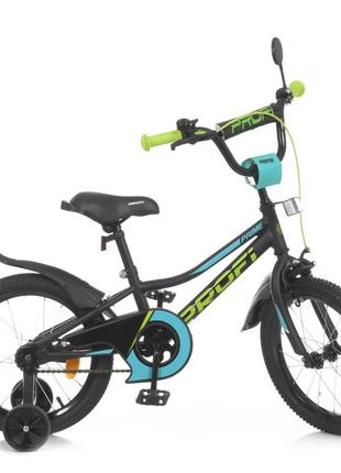 Велосипед дитячий prof1 y16224-1 16 дюймів, чорний