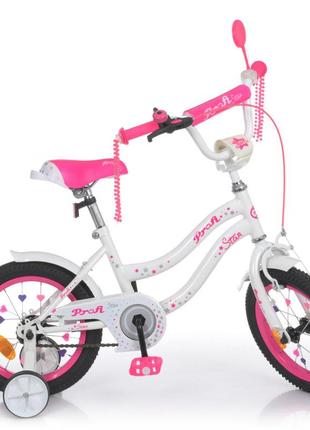 Велосипед дитячий prof1 y1494 14 дюймів, рожевий