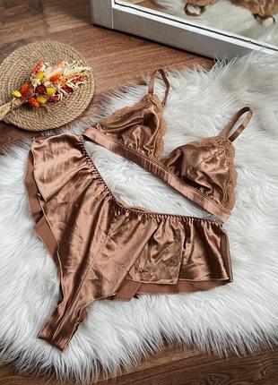 Домашній костюм, ліф і трусики🤍