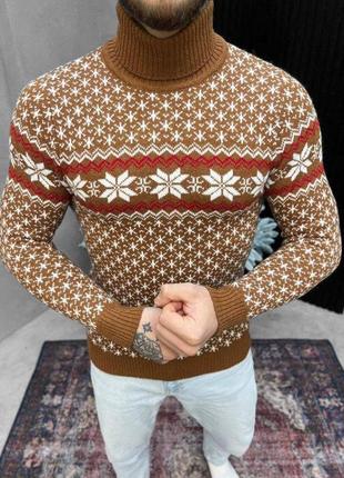 Новогодний свитер вязаный  deer kamel вт4666