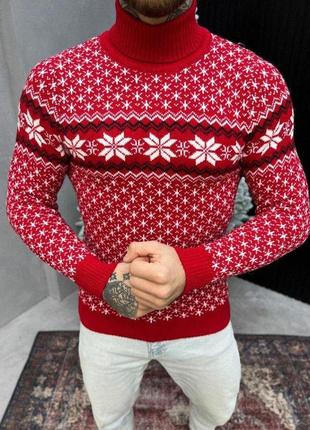 Новорічний светр в'язаний red вт4640