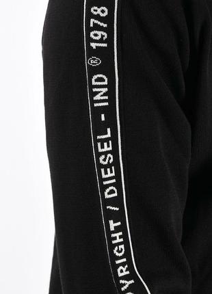 Шикарний джемпер, світшот, светр diesel k-tracky-c logo side bands crewneck sweater black3 фото