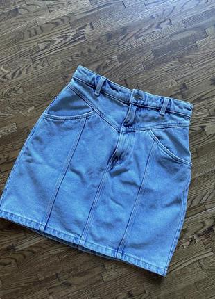 Мини юбка джинсовая из плотного денима h&amp;m /divided
