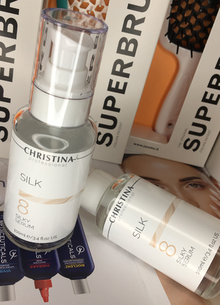 🧴шовкова сироватка для вирівнювання зморшок christina😊silk silky serum (st.8)