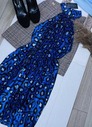 Нова сатинова сукня new look m плаття трапеція коротке плаття в леопардовий принт