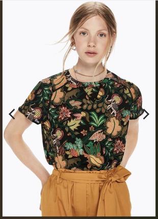 Шифоновая блузка футболка maison scotch short sleeve printed top - combo