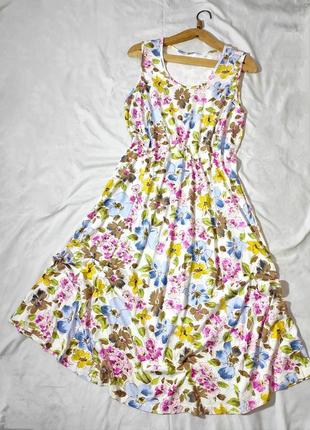 Платье в цветочный принтсолнечный 14, нитевичка