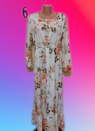 Длинное нарядное платье  в цветочный принт италия