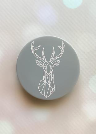 Держатель для смартфона / планшета попсокет popsocket серый :: олень (принт 129)
