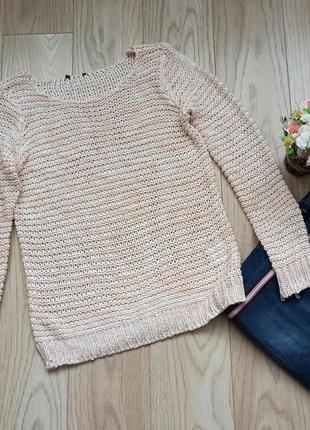 Ажурний рожевий светр
