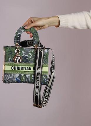 Сумка christian dior medium lady d-lite
green palms embroidery