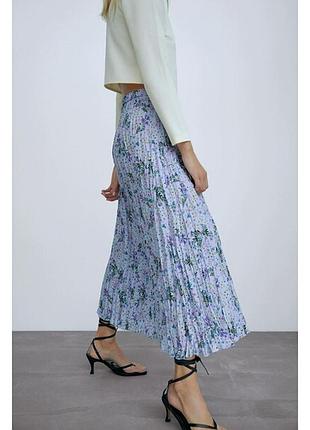 Спідниця міді zara з квітковим принтом malwa 9479/240