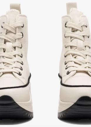 Бежеві високі кеди на високій підошві3 фото