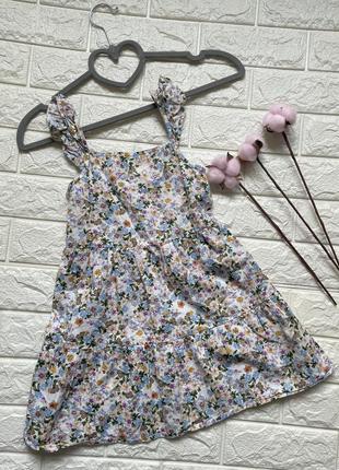 Платье сарафан с цветочным принтом на девочку 5-6 лет