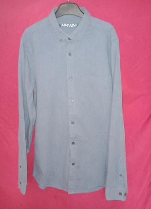 Winwin. темно синяя рубашка рубаха с длинным рукавом оригинал. под джинс повседневная