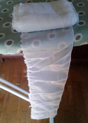 Шифонова біла смужка тканини завширшки 15 см для декору, рукоділля 6,56 метра нюанс
