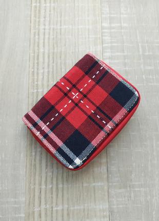 Новий червоний гаманець в клітинку, шотландка