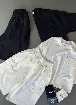 Стильно и комфортно: casual костюм топ шорты🔥 спортивный костюм шорты футболка