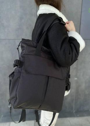 Жіночий рюкзак, сумка шопер, чорний, місткий