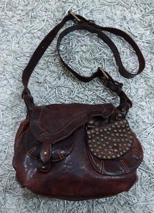 Campomaggi италия потертая коричневая кожаная седельная сумка со съемным мешочком для монет сумка для работы, отдыха, прогулки, вечеринки – выбираем
