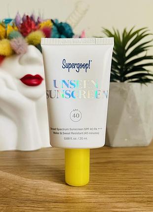 Оригінал сонцезахисний крем для обличчя supergoop unseen sunscreen spf 40 оригинал солнцезащитный крем