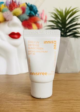 Оригінал сонцезахисний крем innisfree daily uv defense sunscreen spf 36 оригинал солнцезащитный крем