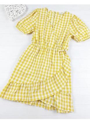Платье желтое в клетку
