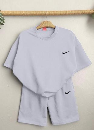 Жіночий літній костюм nike шорти та футболка з логотипом розміри 42-52