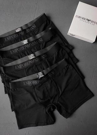 Мужские трусы боксеры черные emporio armani набор мужских трусов армани мужское нижнее белье в упаковке ea7