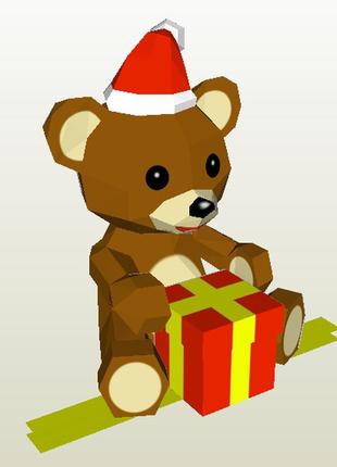 Paperkhan набор для творчества мишка медведь пазл оригами papercraft 3d фигура развивающий набор антистресс