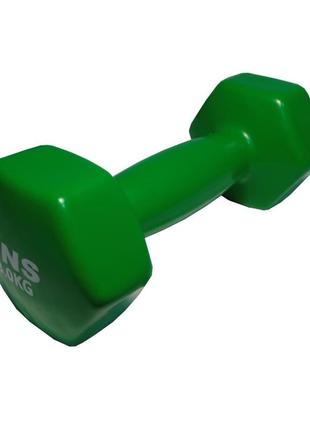 Гантели для фитнеса sns виниловые по 3 кг 2 шт. зеленый