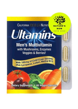 Ultamins мультивитаминов для мужчин, с грибами, ферментами и q10 / сша
