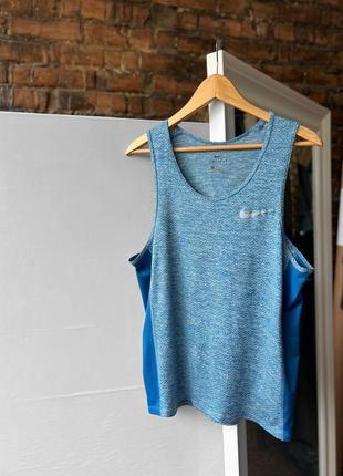 Nike running men’s blue miler breathe sport tank top shirt swoosh спортивна майка