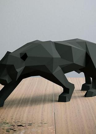 Paperkhan конструктор із картону кіт пуму пантера ягу оригамі papercraft 3d фігура, що розвиває набір антистрес