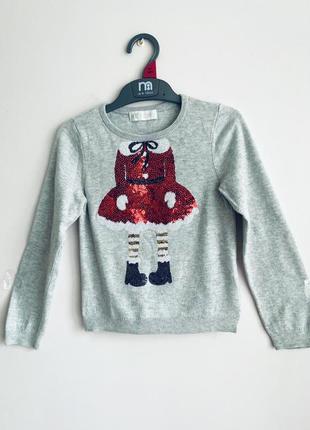 Нарядный свитер для девочки 5-6 лет/рост 110-116 h&amp;m