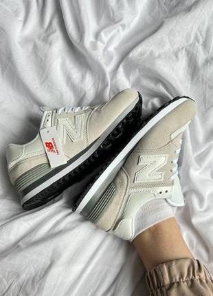 Кроссовки нью бэленс new balance  new balance 574 light beige