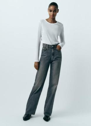 Джинсы trf high-rise wide leg от zara, размер xl**