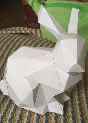 Paperkhan оригінальний подарунок 3d-заєць кролик зайчик паперкрафт papercraft набір для творчості іграшка звужений