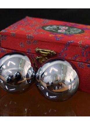 Массажные шары музыкальные баодинг пара (d-3.8 см), шары для массажа стальные