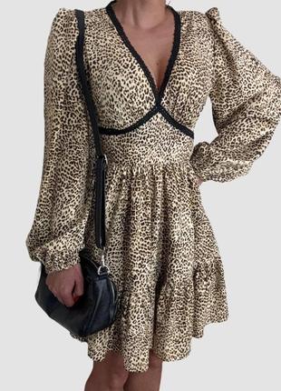 Хит сезона! стильное женское платье леопард + подарок