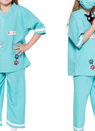 Ребенок доктор мальчики Больница ветеринар костюм книга неделя дети модная униформа на 8-10 лет