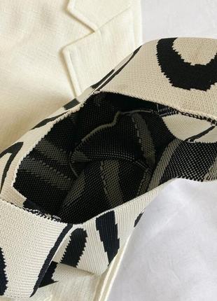 Тренд стильна жіноча в'язана текстильна сумка шопер графічний принт абстракція6 фото