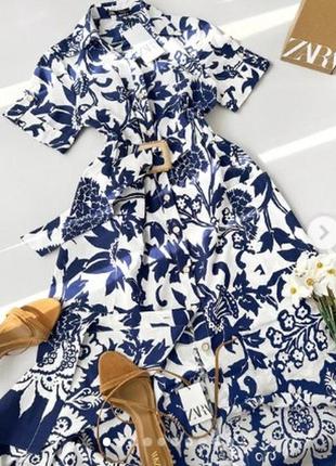 Zara -60% 💛 платье этно принт роскошное коттон стильное xs, s, м