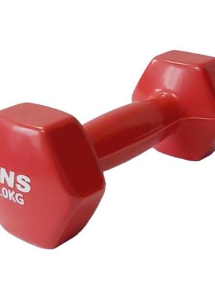 Гантели для фитнеса sns виниловые по 3 кг 2 шт. красный