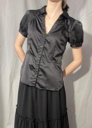 Готическая блуза черного цвета от бренда h&amp;m