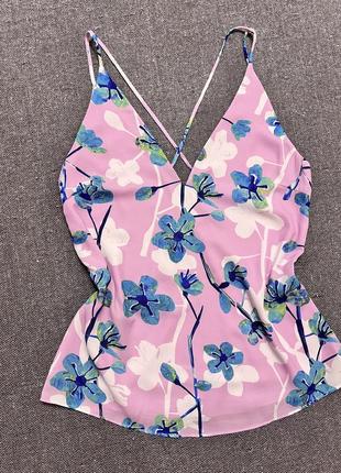 Майка на вузьких бретелях h&m v-подібний виріз спереду та ззаду, із підкладкою3 фото